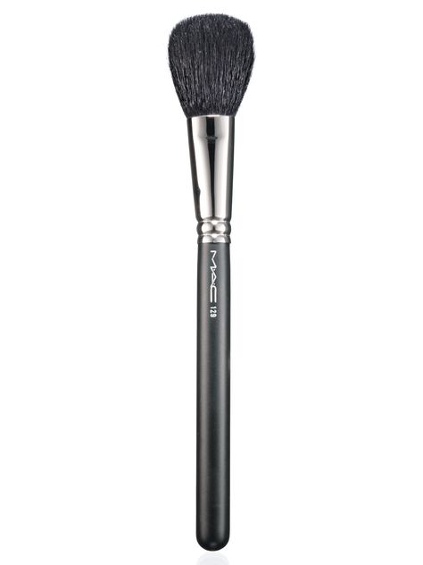 It’s easy to mix up powder brushes and blusher brushes! Blusher brushes are usually rounder, with a smaller handle and shorter bristles. Use this brush to apply blush to the apples of your cheeks, which you can see easily by smiling! For bronzer, lightly sweep the color around your temples. Try: M.A.C. Bronzer/Blush Brush 129, $35, maccosmetics.com - Seventeen.com Mac Bronzer, Mac Whirl, Mac Brave, Mac Brush, Makeup Collection Storage, Blusher Brush, Bronzer Brush, Kylie Jenner Makeup, Trendy Makeup