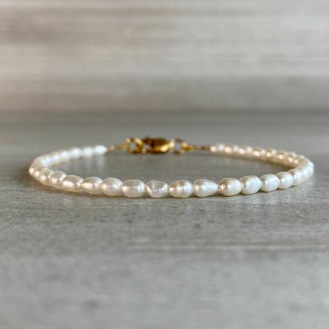 Modern Pearl Jewelry Necklace, Modern Pearl Jewelry, Jewelry For Bride, Faith Bracelet, Rice Pearls, Pearl Jewelry Design, Reflecting Light, Freshwater Pearl Jewelry, Freshwater Pearl Bracelet