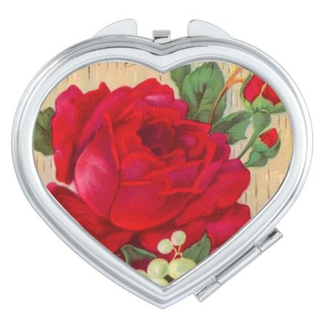 Vintage Red roses compact mirror Heart shape Vintage Red Roses, Vintage Compact Mirror, Compact Mirror Vintage, Vintage Compact, Powder Box, Vintage Cosmetics, Vintage Lover, Compact Mirror, Makeup Tools