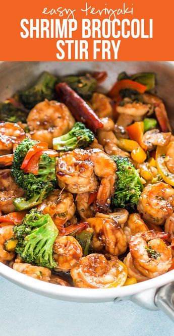 Healthy Teriyaki Shrimp Broccoli Stir Fry | Easy Chinese Food | 30 minute dinner recipe | Fried Rice or Lo Mein | Easy Asian Family Dinner via @my_foodstory Lo Mein Easy, Easy Chinese Food, Recipe Fried Rice, Stir Fry Easy, Shrimp Broccoli Stir Fry, Shrimp Broccoli, Teriyaki Shrimp, Asian Family, Savory Foods