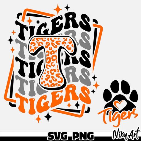 Tigers Cheer Shirts, Tigers Team Shirt, Popular Sublimation Shirt Designs, Team Tshirt Design Ideas, Elementary School Shirt Designs Spirit Wear, School Pride Shirts Design, School Shirt Ideas Design, Tiger Mascot Shirt Ideas, Tiger Mascot Design