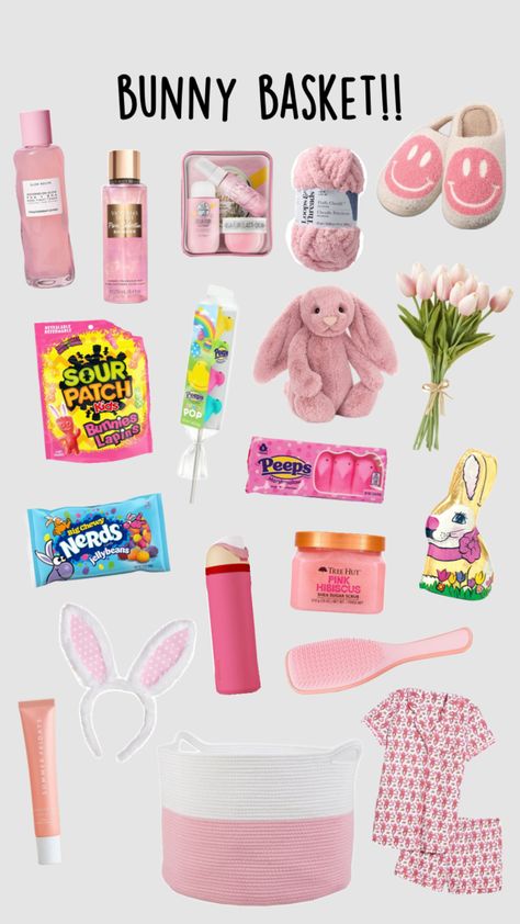 bunny basket!!🧺🐰💐 #bunnybasket#bunny#preppy#basket Preppy Basket, Teen Easter Basket, Girly Gifts Ideas, Making A Gift Basket, Unicorn Room Decor, Girls Easter Basket, Best Gift Baskets, Preppy Gifts, Holiday Baskets