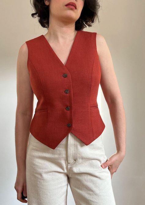 Bennie Vest by Bella Loves Patterns Crochet Vest Patterns, Vest Sewing, Vest Patterns, Waistcoat Pattern, Vest Sewing Pattern, Crochet Vest Pattern, The Fold Line, Vest Pattern, Sewing Blogs