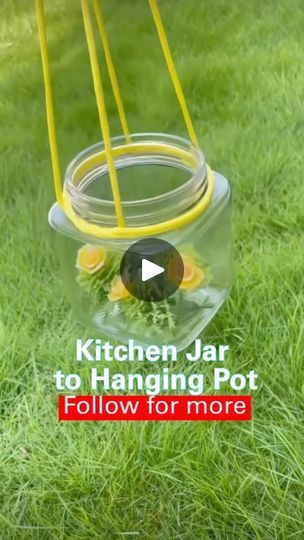 How To Hang Glass Jars, Plants In Glass Jars, Plant In Glass, Hanging Jars, 10k Views, March 30, Hanging Pots, Country Chic, Hanging Baskets