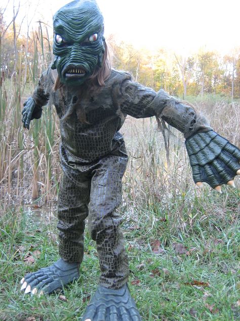 Swamp monster, kids halloween costume Tecumseh, MI Diy Swamp Monster Costume, Swamp Outfit, Swamp Monster Costume, Monster Costume Diy, Yoga Studio Design Ideas, Swamp Monster, Swamp Creature, Monster Costume, Kids Halloween Costume