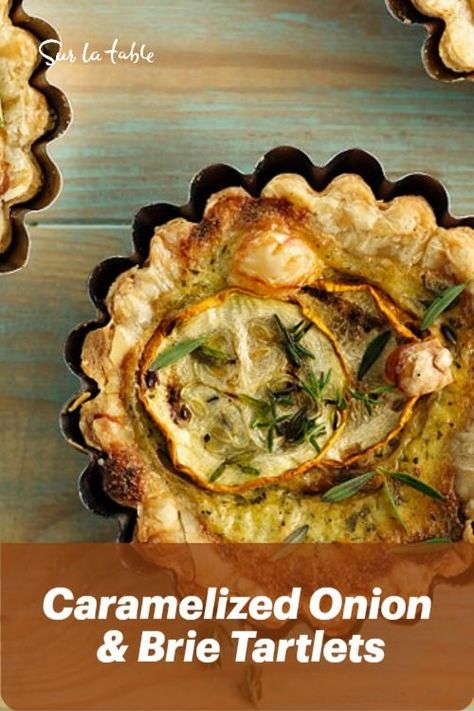 For a crowd pleasing appetizer, try our Caramelized Onion & Brie Tartlets Carmelized Onion Tart, Brie Tartlets, How To Carmalize Onions, Onion Appetizers, Caramelised Onion Tart, Tartlets Recipe, Carmelized Onions, Onion Tart, Crowd Pleasing Appetizers