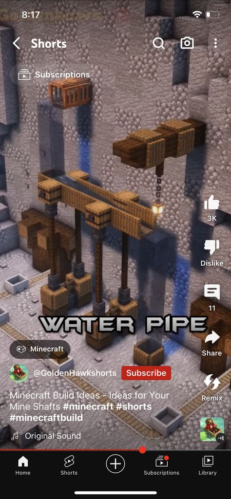 Minecraft Pipe Design, Minecraft Base, Minecraft Town, Mc Ideas, Mc Builds, Water Pipeline, Minecraft Aesthetic, Base Ideas, Minecraft Interior