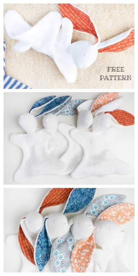 Lovey Sewing Pattern, Baby Bunny Toy, Fabric Bunny, Bunny Lovey, Lovey Pattern, Sewing For Baby, Sewing Machine Projects, Snuggle Blanket, Baby Sewing Projects