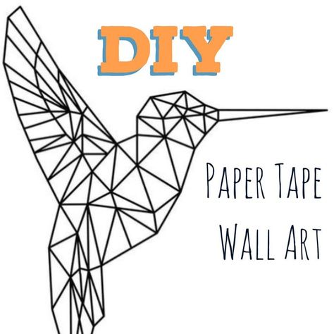 Picture of DIY Paper Tape Wall Art Tape Wall Art Diy Paint, Painters Tape Wall, Washi Tape Diy Wall, Masking Tape Wall, Washi Tape Wall Art, White Plane, Different Types Of Art, Masking Tape Art, Washi Tape Wall