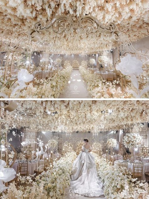 Royalty Wedding Theme Receptions, Heaven Wedding Theme, Heavenly Wedding Theme, Lebanese Wedding Decoration, Extravagant Wedding Reception, Royalty Wedding Theme, Heaven Wedding, Indoor Wedding Decorations, White Heaven