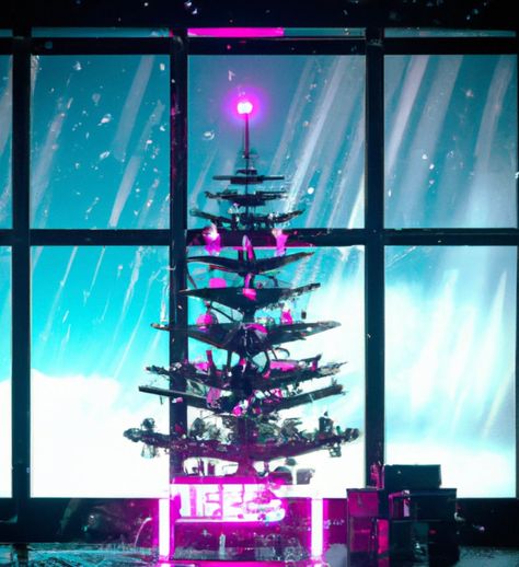 Cyberpunk Christmas, Aesthetic Christmas, Ferris Wheel, Cyberpunk, Fair Grounds, Christmas, Anime, Travel, Natal