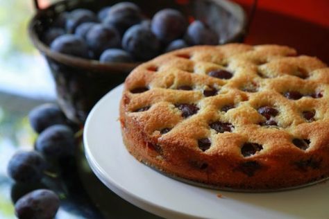 NYT Plum Torte Plum Torte, Ms Recipes, Plum Pie, Plum Recipes, Produce Recipes, Easy Summer Desserts, Easy Pie, Fall Dishes, Plum Cake