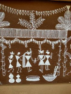 Warli Contemporary Warli, tribal | warli warli painting, how to warli , indian warli painting, warli painting idea, how to make warli painting, indian arts, #warli #warlipainting Warali Drawings, Warli Painting Ideas On Paper, Warli Arts, Warli Drawing, Madhubani Designs, Warli Paintings, Worli Painting, Warli Painting, Painting Indian