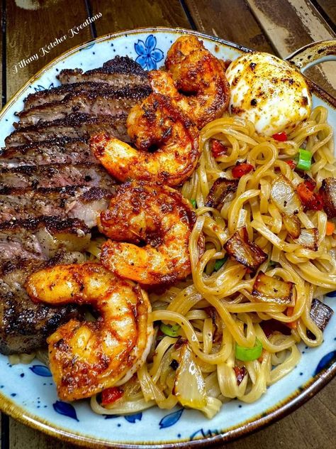 Health Chicken Recipes, Steak Shrimp, Shrimp Noodles, Steak And Shrimp, Perfect Dinner, Food Babe, Food Therapy, Grandmas Recipes, Health Dinner Recipes