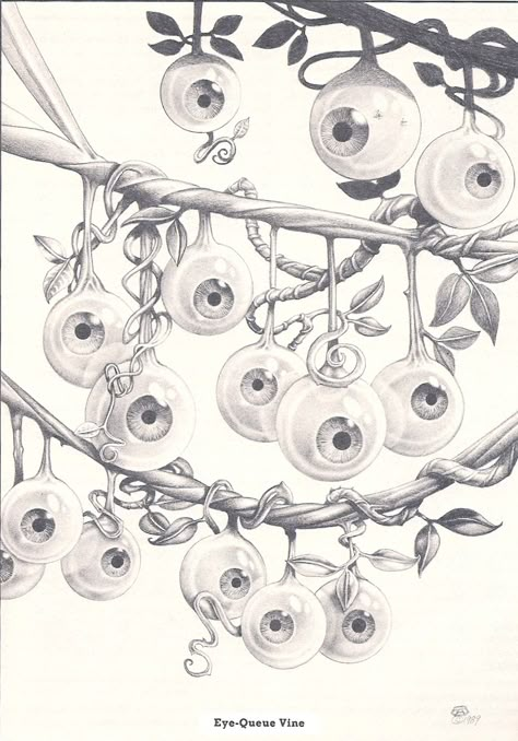 eyeball grapes drawing Eyeball Drawing, Grape Drawing, Surealism Art, Eyeball Art, Arte Punk, Creepy Art, Trippy Art, Weird Art, Eye Art