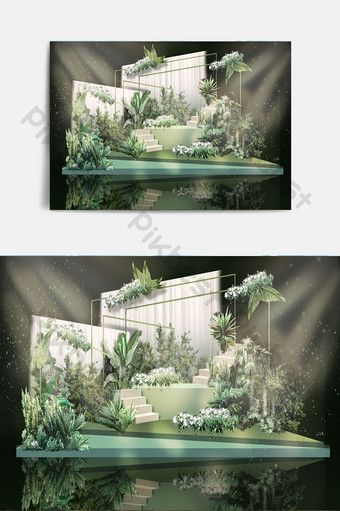 Tropical Plant Wedding, Green Event Decor, 3d Backdrop, Small Wedding Decor, Dream Forest, Plant Wedding, Wedding Artwork, Romantic Theme Wedding, Wedding Stage Backdrop