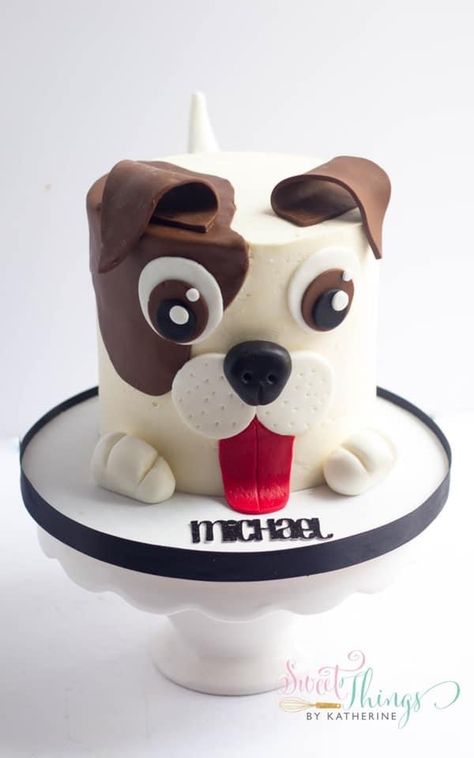 Cakes With Dogs On Them, Dog Cake For Kids Birthday, Birthday Cake With Dogs Theme, Dog Cakes For Kids, Dog Design Birthday Cake, Puppy Cakes For Kids, Cake With Dog Design, Dog Theme Cake, Dog Theme Cake Kids