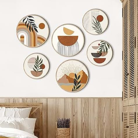 Amazon.com: Bohemian Home Decor - International Shipping Eligible Kitchen Boho Style, Bedroom Boho Style, Modern Mexican Decor, Lobby Inspiration, Boho Style Kitchen, Hacienda Decor, Painted Records, Boho Art Painting, Geometric Sun