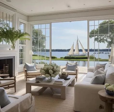 How to Create a Coastal Interior Design for Your House The Hamptons Houses Interior, Coastal House, Nantucket Interior Design, New England Interior Design, The Hamptons Houses, Hamptons Houses, Hamptons House Interior, New England Interior, French Coastal