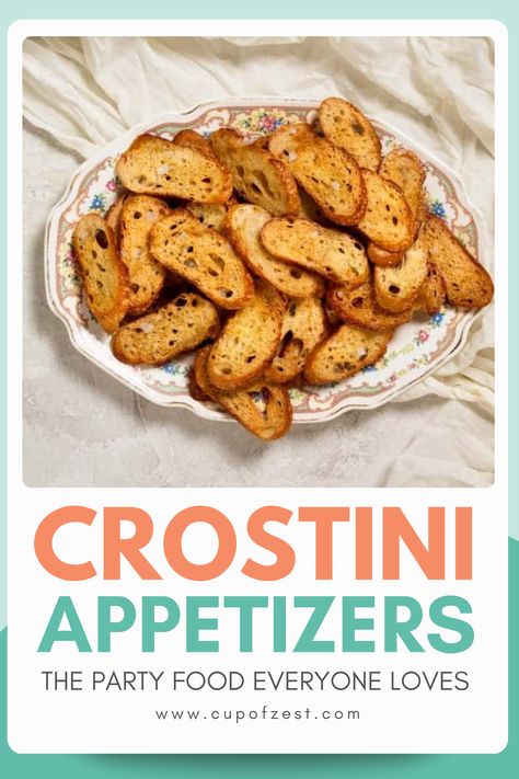 Crostini Appetizers Cold Crostini Appetizers, Crustini Appetizers Garlic, Crostini Appetizers Easy, How To Make Crostini, Crostini Toppings, Party Canapes, Bread Oil, Crostini Appetizers, Crostini Recipes