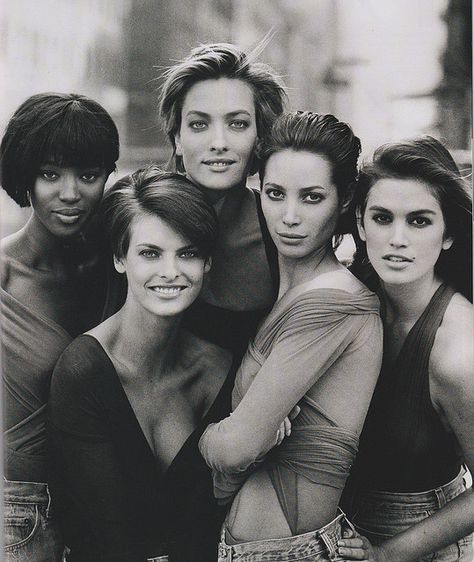 Naomi Campbell, Linda Evangelista, Tatjana Patitz, Christy Turlington, and Cindy Crawford Iconic Supermodels, Tatiana Patitz, Vogue Wall, Tatjana Patitz, Herb Ritts, Vogue Magazine Covers, Stephanie Seymour, Magazine Vogue, Marisa Miller