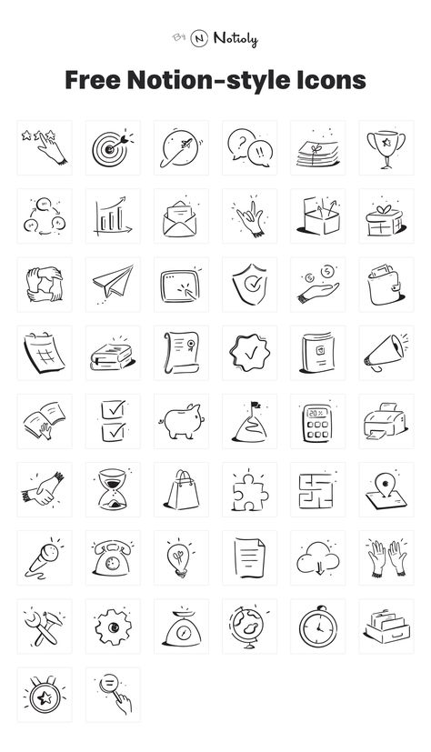 50 Free Notion-style icons - Freebiesbug Study Planner Free, Resources Icon, Best Presentation Templates, Planner Logo, Planner Writing, Planner Icons, Notion Templates, Small Business Planner, Planner Pdf