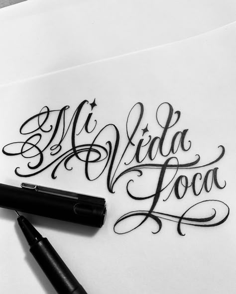 Mi Vida Loca Tattoo, Three Dots Tattoo, Loca Tattoo, Cursive Tattoo Letters, Lettering Tattoo Design, Self Made Tattoo, Dots Tattoo, Teardrop Tattoo, Tattoo Lettering Alphabet