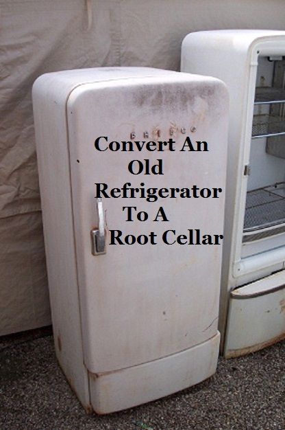 Convert An Old Refrigerator To A Root Cellar - The Prepared Page How To Build A Root Cellar Food Storage, Mini Root Cellar, Uses For Old Refrigerators, Off Grid Living Self Sufficient Diy Projects, Off Grid Fridge, Off Grid Refrigerator, Old Refrigerator Repurpose, Root Cellar Ideas, Root Cellar Storage