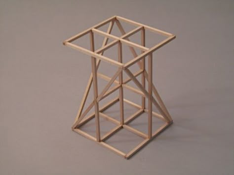 Stick Architecture Model, Stick Structure, Tensile Architecture Model, Truss Model Architecture, Tensile Structures Model, Geometry Art Design, Toothpick Sculpture, Structural Model Architecture Wood, Structural Model