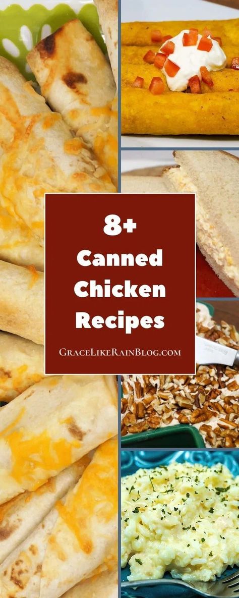 The Canned Chicken Recipe Roundup is showcasing all our favorite recipes using canned chicken breast. Canned Chicken is a great pantry staple to keep on hand. It stays at optimal freshness for years and does not require refrigeration so it's ready when you need to cook dinner. Quick And Easy Dinner Recipes Canned Chicken, Recipes For Canned Chicken, Canned Chicken Breast Recipes, Meals With Canned Chicken, Recipes Using Canned Chicken, Using Canned Chicken, Canned Chicken Recipes, Chicken Pies, Chicken Gravy Recipe