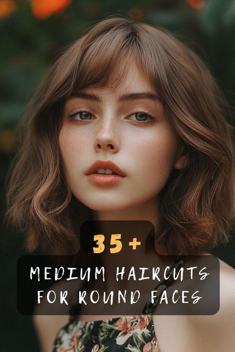 Find the perfect style with 35 flattering medium-length haircuts for round faces. 💇‍♀️ These cuts include face-framing layers, textured bobs, and chic lobs to enhance your features and balance your face shape. Curious about the best cut for you? Click to explore all the flattering options! #MediumLengthHair #RoundFaces #FlatteringHaircuts #FaceFramingLayers #TexturedBobs #ChicLobs #HairBalance Length Haircut For Round Faces, Midlength Haircuts With Face Framing, Shoulder Haircut Round Face, Layer Lob Haircut, Best Haircut For A Round Face, Haircut Square Face Medium, Medium Haircut For Chubby Face, Short Layered Hair Round Face, Haircuts For Fine Hair Round Face