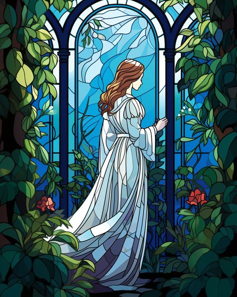 Stained Glass Art Painting, Vitrage Art, Vitray Art, Stained Glass Painting, Disney Stained Glass, Painted Window Art, Stain Glass Window Art, Concept Art Tutorial, Glass Painting Designs