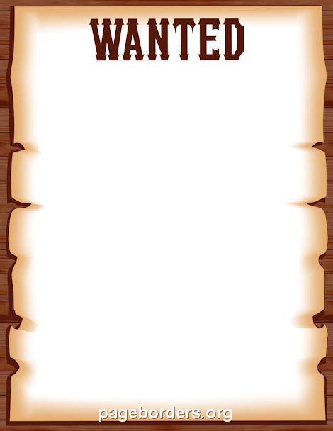 Wanted Poster Border Western Stationary, Wanted Template, Free Gif, Printable Border, Wild West Theme, Western Font, Wanted Ads, Border Templates, Wanted Poster