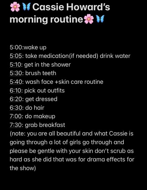 This is what I feel her morning routine is as we briefly saw it in episode three of season two but this one starts at five instead of four Cassie Skins, Cassie Howard, Euphoria Nails, Face Skin Care Routine, Pampering Routine, Graphic Design Cards, Korean Skincare Routine, Be Gentle With Yourself