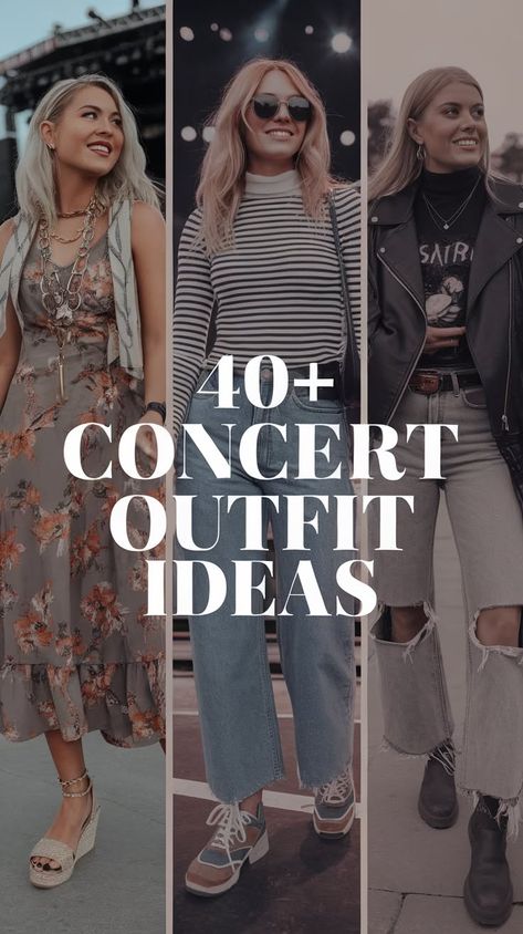 40+ Effortlessly Chic Concert Outfits That'll Make You Look Expensive Iheartradio Music Festival Outfits, Concert Outfit Ideas Graphic Tee, Casual Outfit Concert, Going To Concert Outfit, Shakey Graves Concert Outfit, Autumn Concert Outfit, Phish Concert Outfit, Grateful Dead Concert Outfit, Casual Concert Outfit Ideas