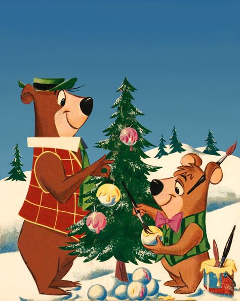 Yogi Bear & Boo boo Christmas tree. 816x1023 Happy Christmas Day, Xmas Wallpaper, Yogi Bear, Christmas Rock, Merry Christmas Images, Christmas Cartoon, Old Fashioned Christmas, Hanna Barbera, Christmas Cartoons