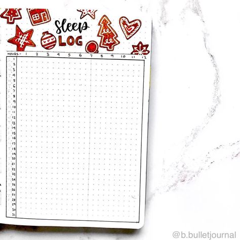 @b.bulletjournal Sleep Log, December Bullet Journal, Bullet Journal Paper, Bullet Journal Design Ideas, Bullet Journal Writing, Sleep Tracker, Bullet Journal Inspo, Paper Hearts, Reading Journal