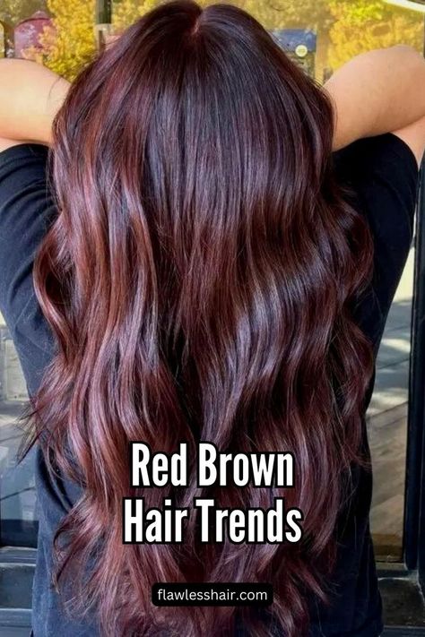 Raspberry Brown Red Toner For Brown Hair, Red Brown Hair Colors, Toner For Brown Hair, Red Brown Hair Color, Brown Hair Trends, Red Brown Hair, Trends For 2024, Inspo Pics, Hair Trend