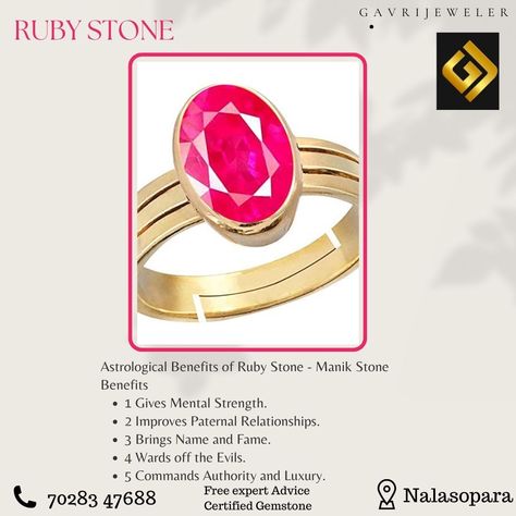 Do you know Astrology Benefits of RUBY STONE? Read Full Details in Post! @gavrijeweller #rubystone #benefitsofrubystone #rubystoneastro #astrology #astrorubystonebenefits #rubystoneonline #gavrijeweller #jewellershop Ruby Benefits, Mental Strength, Ruby Stone, Astrology, Ruby, Benefits, Bring It On, Gemstones, Crystals