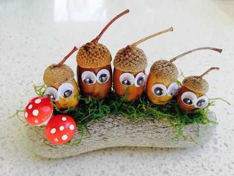 Acorn Family Craft, Acorn Diy, Love The Process, Acorn Crafts, Fall Arts And Crafts, Kids Deco, Pine Cone Crafts, Garden Centre, Autumn Crafts