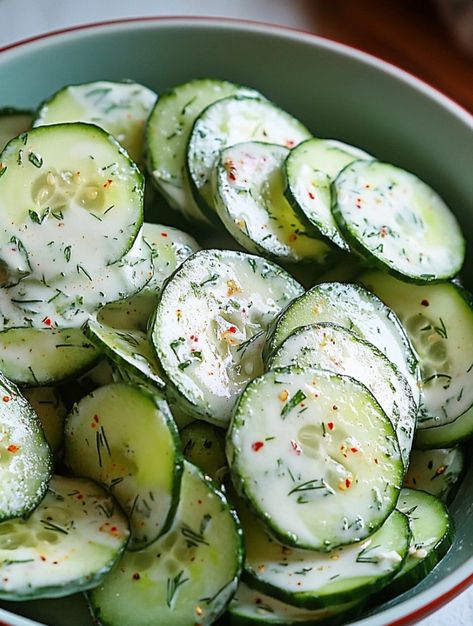 German Cucumber Salad Swedish Cucumber Salad, German Salad, German Salads, Boiled Baby Potatoes, Cucumber Salad Vinegar, German Cucumber Salad, Sour Cream Substitute, Cream Cheese Pasta, Cheese Pasta Recipes