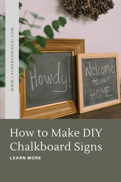 Learn how to make DIY chalkboard signs using chalkboard paint and picture frames in this easy step-by-step craft tutorial with photos! Homemade Chalkboard, Diy Chalkboard Sign, Diy Kids Art, Diy Staining, Footprint Crafts, Diy Chalk, Diy Chalkboard, Framed Chalkboard, Chalkboard Paint