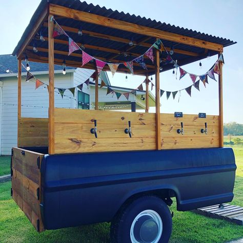 Truck Bed Trailer Ideas, Mobile Bar Truck, Mobile Bar Trailer Self Serve, Truck Bed Bar, Mobile Bar Trailer Liquor, Bar Truck Mobile, Beer Truck Mobile, Beer Cart, Farm Market Ideas