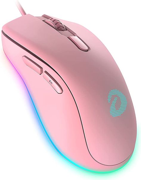 Amazon.com: DAREU Wired Pink Gaming Mouse, 6400DPI,6 Programmable Buttons, Ergonomic RGB Gaming Mouse with 16.8 Million Chroma 7 Backlit for PC, Laptop, and Notebook (Pink) : Video Games Pink Video, Pink Mouse, Pink Laptop, Pc Mouse, Gaming Mice, Laptop Mouse, Personal Computer, New Laptops, Ergonomic Mouse