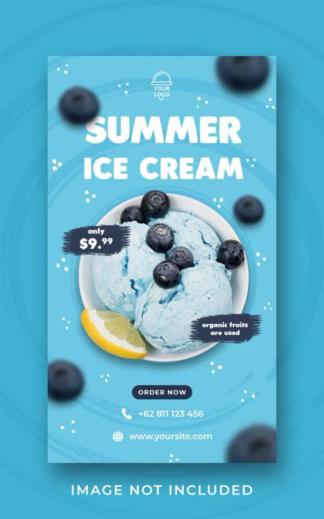 Ice Cream Menu, Ice Cream Poster, Black Friday Banner, Ice Cream Design, Food Banner, Instagram Promotion, Food Graphic Design, Food Poster Design, Banner Template Design