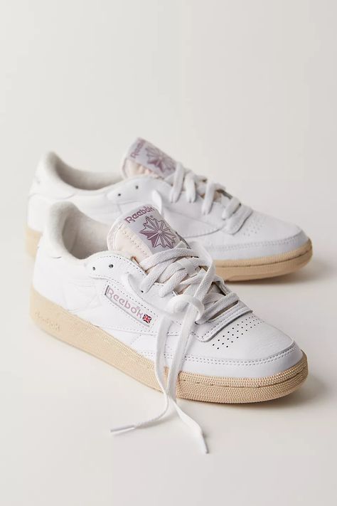 Reebok Club C 85 Vintage Sneakers | Free People Trending White Sneakers For Women, Vintage White Sneakers, Reebok Club C 85 Vintage, Club C 85 Vintage, Reebok Club C 85, Club C 85, Reebok Club C, Vintage Sneakers, Club C