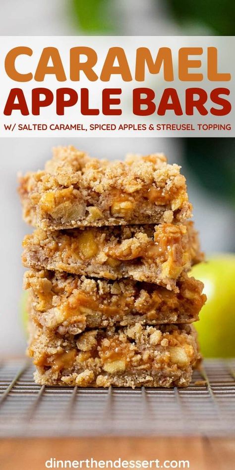 Apple Bar Recipes, Quick Apple Dessert, Streusel Bars, Dessert Apple, Caramel Apple Bars, Caramel Dessert, Caramel Apples Easy, Apple Streusel, Apple Pie Bars