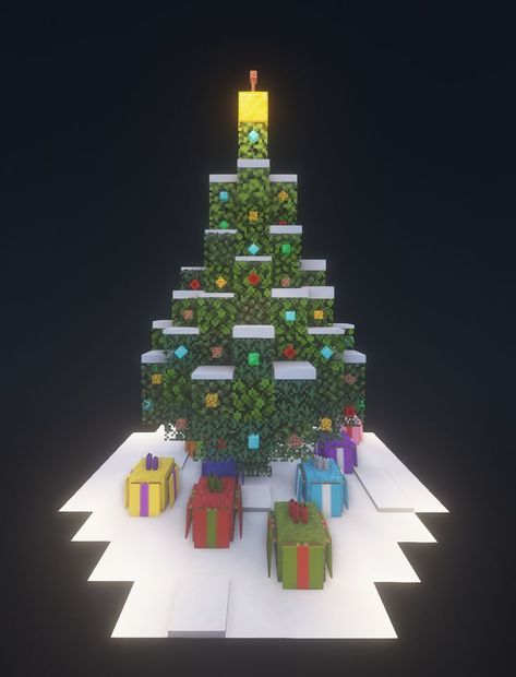 Christmas Tree Minecraft, Minecraft Christmas Tree, Tree Minecraft, Minecraft Room Decor, Minecraft Tree, Chirstmas Decor, Diy Minecraft, Minecraft Christmas, Cute Minecraft Houses