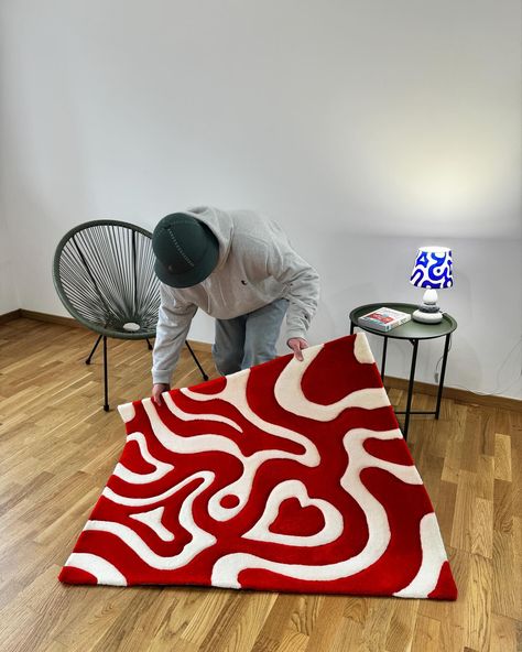 Tafting Rugs, Wavy Rug, Artistic Rugs, Dopamine Decor, Contemporary Crafts, Easy Diy Art, Carpet Design, 1 Of 1, Soft Sculpture