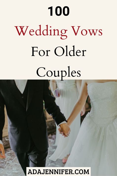 Second Wedding Vows To Husband, Simple Wedding Vows, Older Couple Wedding, Christian Wedding Vows, Vows To Husband, Wedding Vows That Make You Cry, Wedding Vows For Him, Modern Wedding Vows, Romantic Wedding Vows